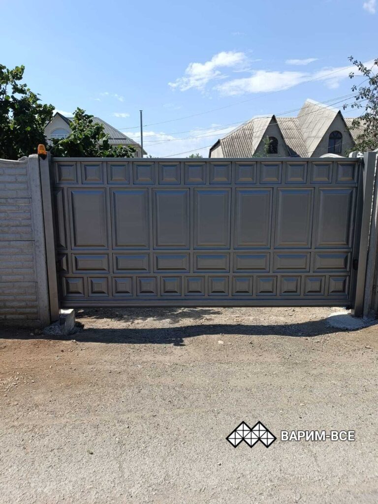 Откатные ворота из филенки, Мирное