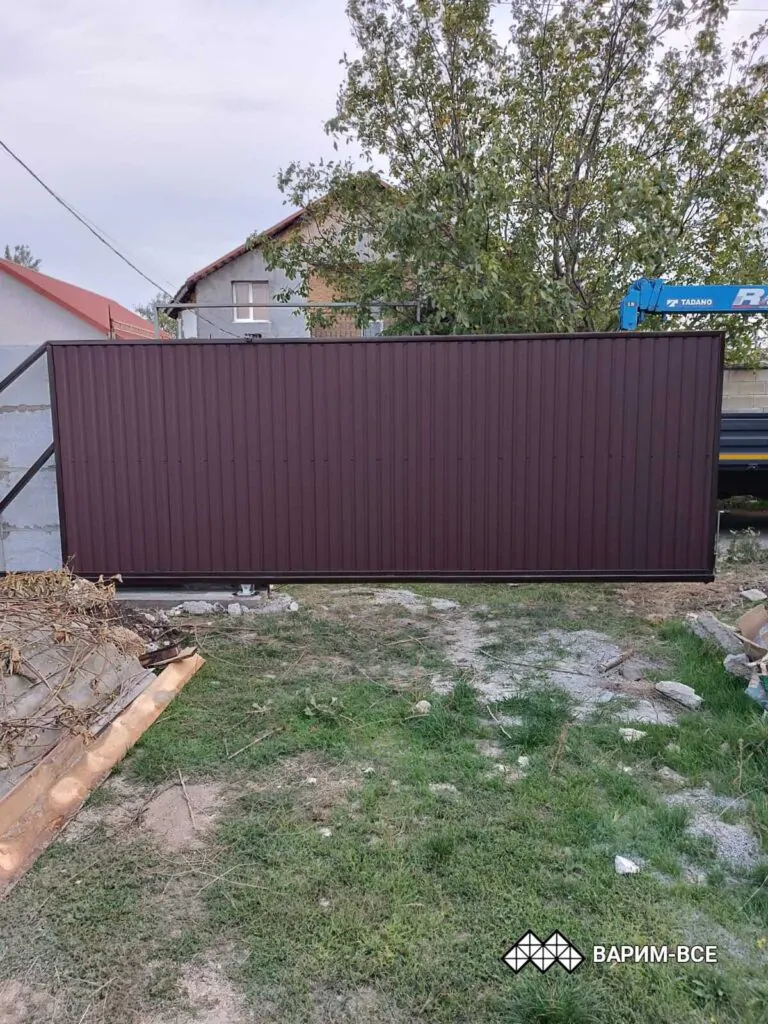 Откатные ворота 2шт из профнастила, Симферополь
